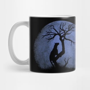 leopard on a tree. moon Mug